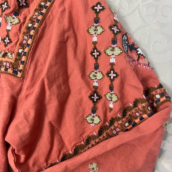 Lucky Brand Coral Embroidered Blouse - Picture 9 of 12